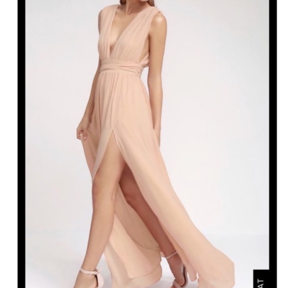 Lulu’s Heavenly Hues Blush Maxi Dress - Size S